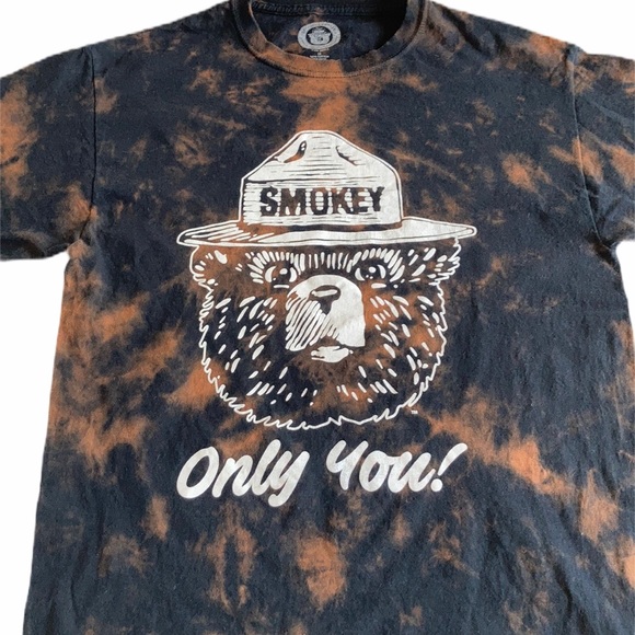 Tops - Custom Reverse Tie Die shirt Smokey the Bear